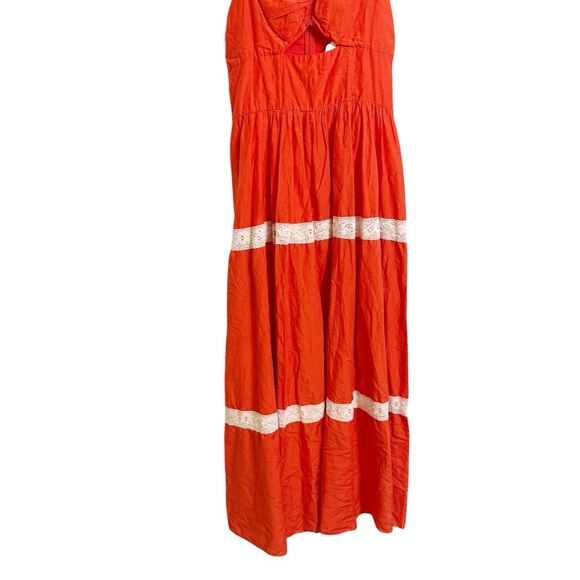 Jason Wu Boho Burnt Orange Cut Out Maxi Dress Size 8 - Picture 8 of 9